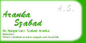 aranka szabad business card